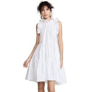 Ulla Johnson Tamsin Dress Women’s 4 Boho Prairie Ruffle Tiered Cotton Midi